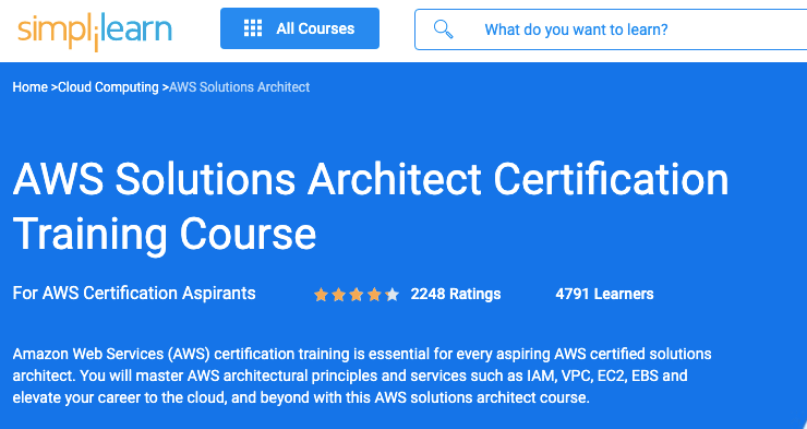 Aws Certification from Simplilearn
