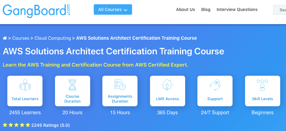 AWS course by Gang Board