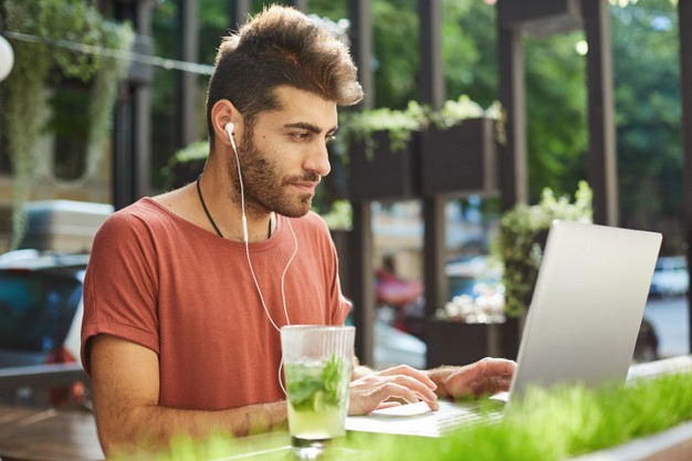 Bearded Man Working Remotely