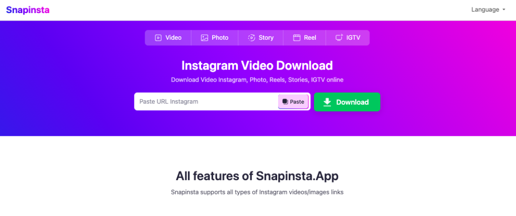 Snapinsta - Instagram Video Downloader